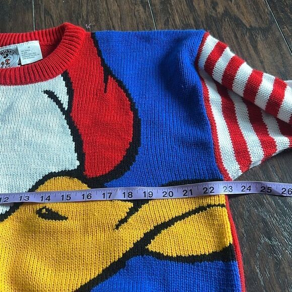 Vtg 1990s Mickey Co Walt Disney Sweater huge Donald Duck Face  size M in EUC - Picture 5 of 7